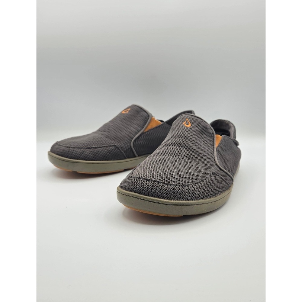 OluKai Nohea Mesh Men's Slip On Shoes 9 Gray Dark Shadow Orange 10188-4242